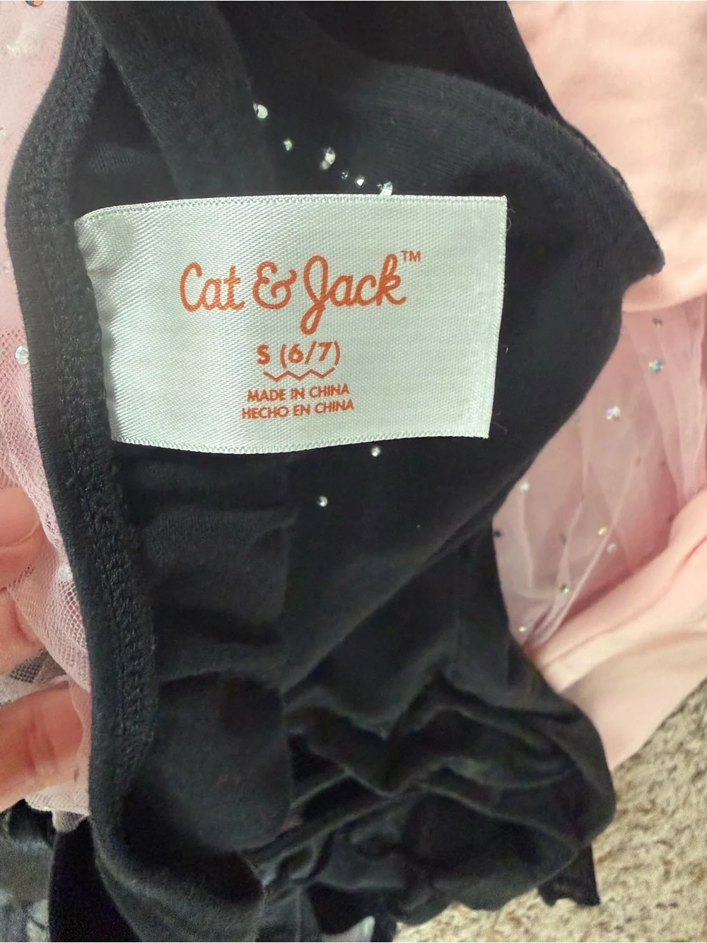 TWO items! Pink Tulle Ballet Dress and Black Sparkle Leotard Set